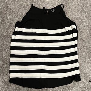 City Chic Black and White Striped Blouse